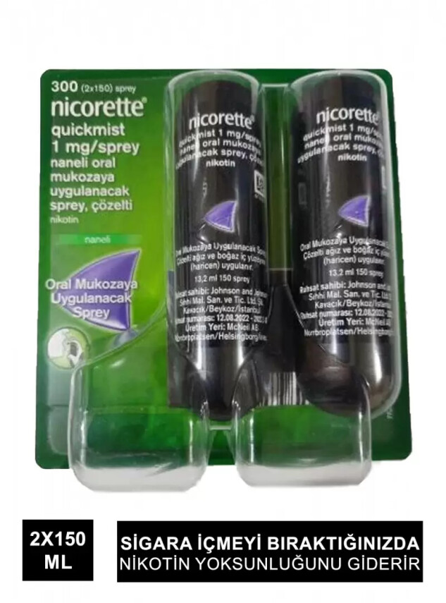 Nicorette Quıckmıst 1mg Naneli Ağız Spreyi 150x2 Sprey - Nicorette