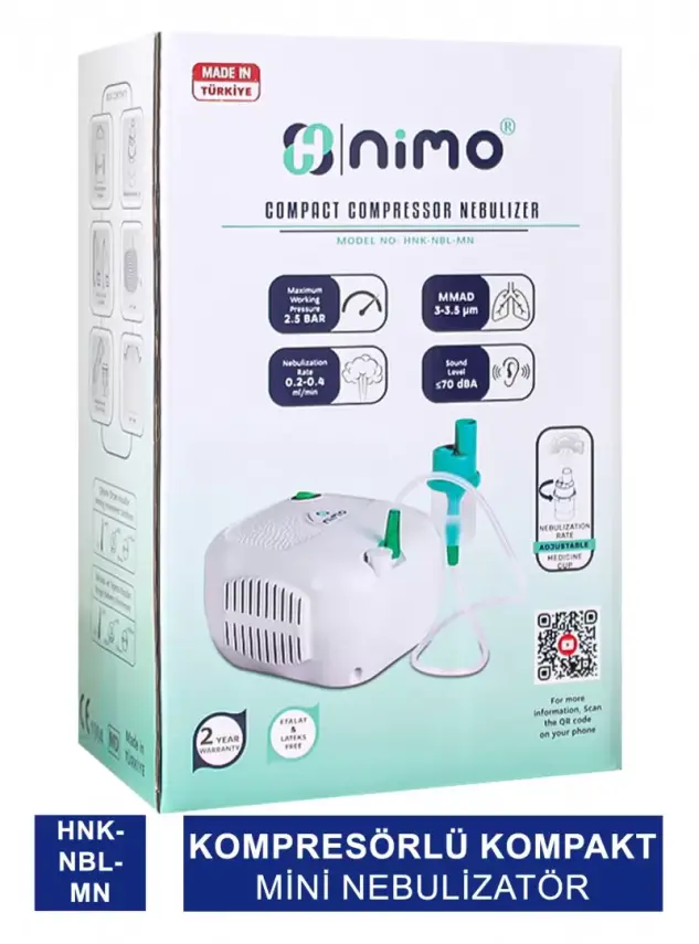 Nimo Kompresörlü Kompakt Mini Nebulizatör - HNK-NBL-MN - - 2