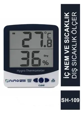 Nimo Med Dijital İç Nem ve Sıcaklık / Dış Sıcaklık Ölçer - SH - 109 - - 1
