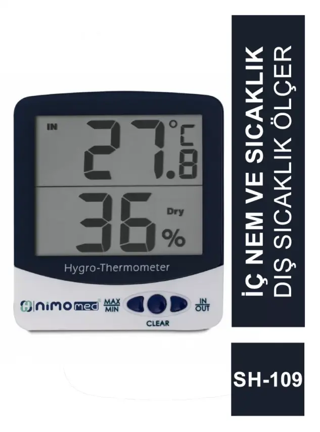 Nimo Med Dijital İç Nem ve Sıcaklık / Dış Sıcaklık Ölçer - SH - 109 - - 1