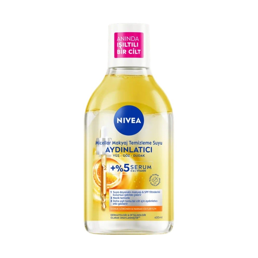 Nivea Aydınlatıcı Micellar Makyaj Temizleme Suyu Serum İçerikli Donuk ve Hassas Cilt Tipleri 400 ml - 1