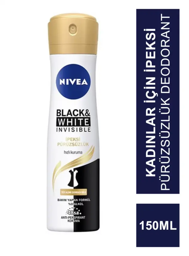 NIVEA Deodorant Kadın Invis.B&W İpeksi Pürüzsüzlük 150ml - 1