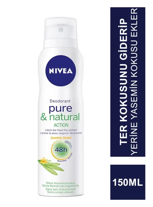 Nivea DeoPure & Naturel Action Pudrasız Deodorant 150 ml - 1