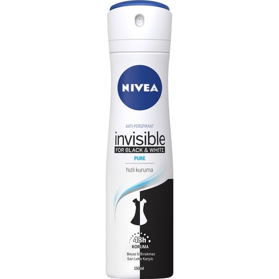 Nivea Invisible for Black White Deodorant (Pure) 150 ml - 1