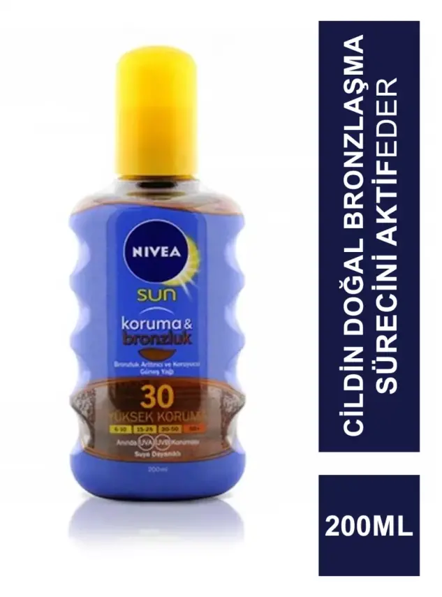 Nivea Sun Koruma&Bronzluk Bronzluk Arttırıcı & Koruyucu Güneş Yağı Gkf 30 200Ml - 1