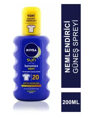 Nivea Sun SPF 20 200 ml Koruma & Nem Nemlendirici Güneş Spreyi - Nivea