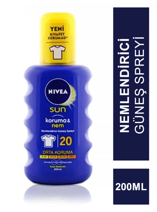 Nivea Sun SPF 20 200 ml Koruma & Nem Nemlendirici Güneş Spreyi - Nivea