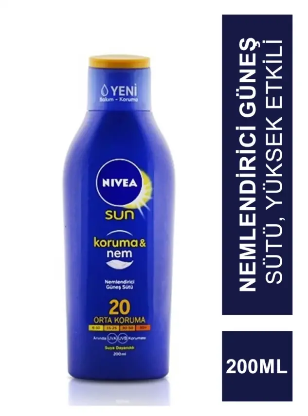 Nivea Sun SPF 20 200 ml Koruma & Nem Nemlendirici Güneş Sütü - 1