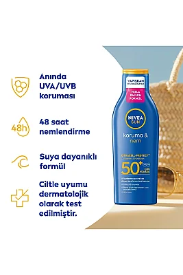 Nivea Sun SPF 50 200 ml Koruma & Nem Nemlendirici Güneş Sütü - 3
