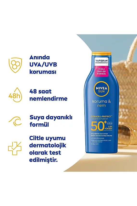 Nivea Sun SPF 50 200 ml Koruma & Nem Nemlendirici Güneş Sütü - 3