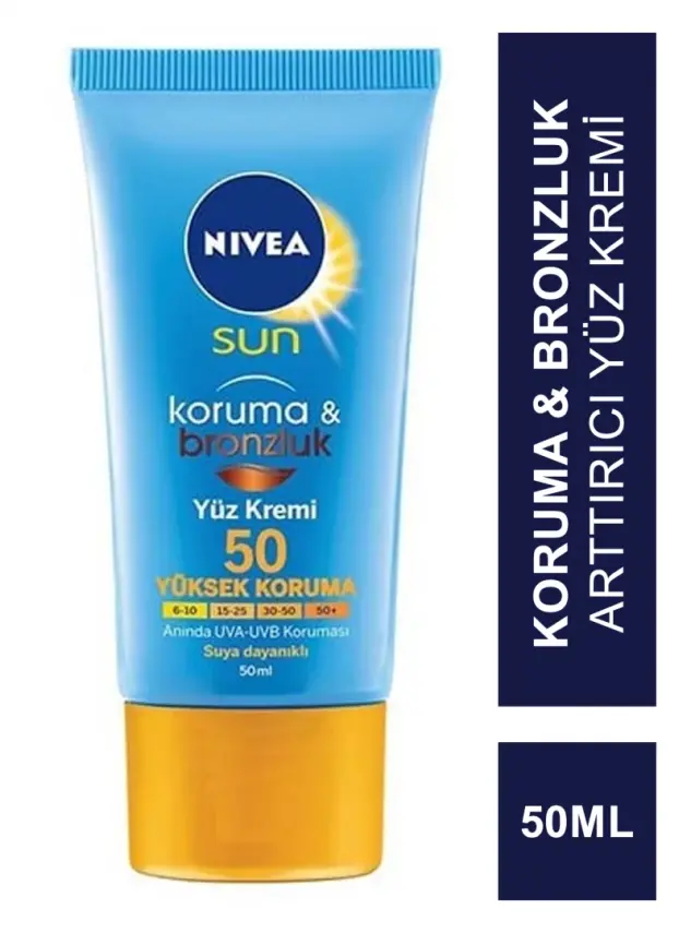 Nivea Sun SPF 50+ 50 ml Koruma & Bronzluk Yüz Kremi - 1
