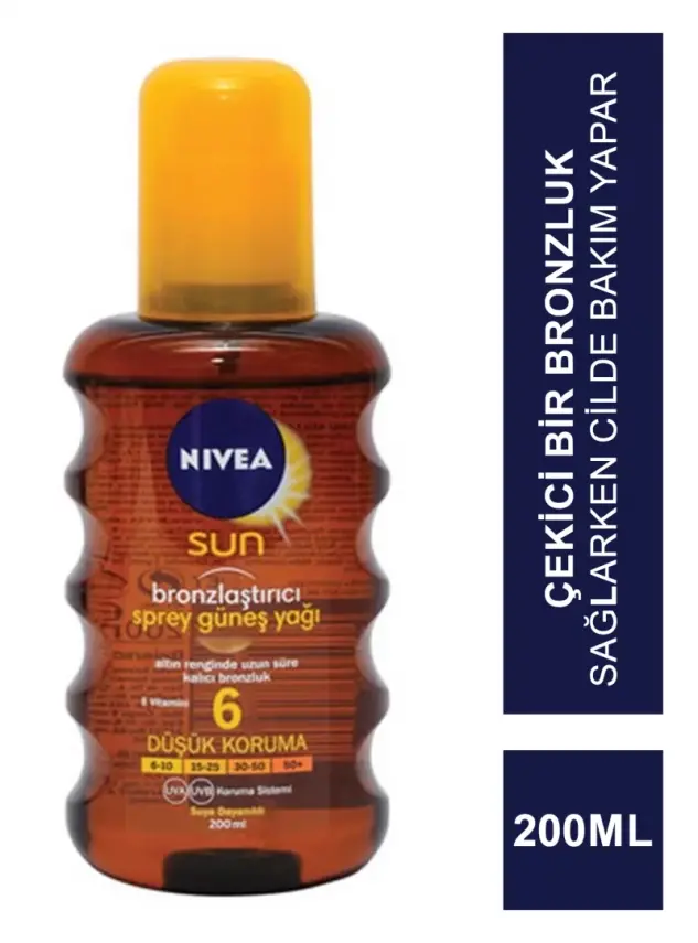 Nivea Sun SPF 6 200 ml Bronzlaştırıcı Sprey Güneş Yağı - 1