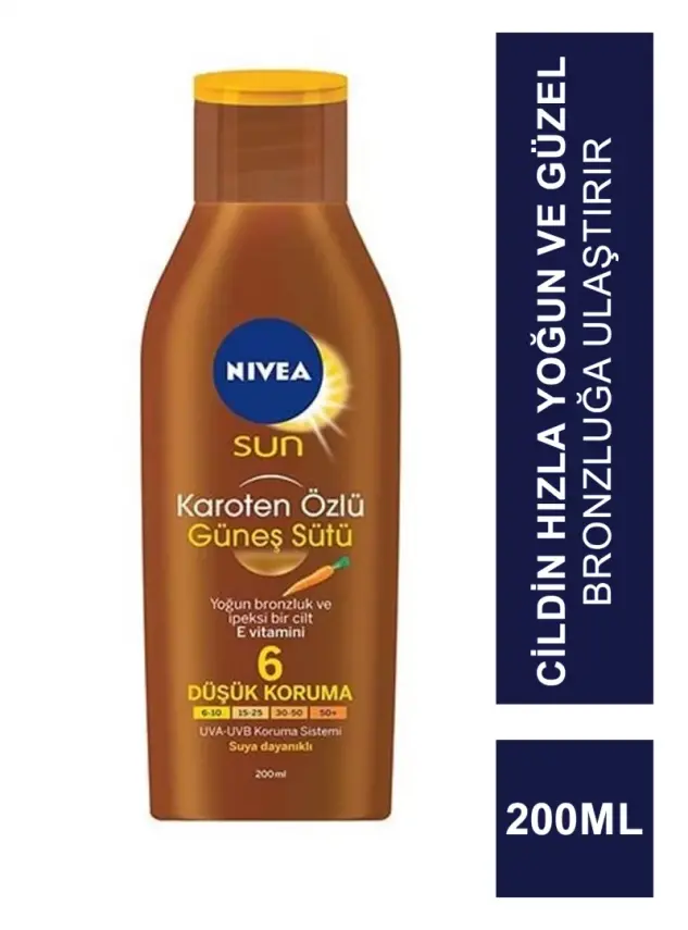 Nivea Sun SPF 6 200 ml Karoten Özlü Güneş Sütü - 1