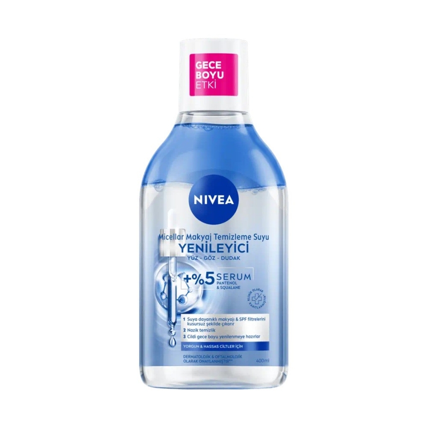 Nivea Yenileyici Micellar Makyaj Temizleme Suyu Serum İçerikli Pantenol Yorgun Görünen Ciltler 400 ml - 1
