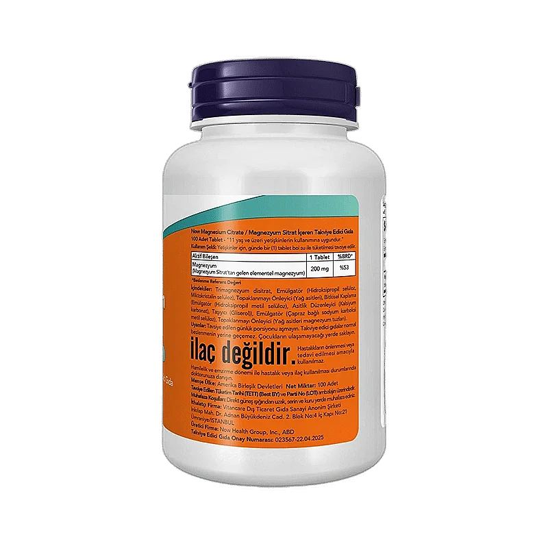 Now Magnesium Citrate 100 Tablet - 3
