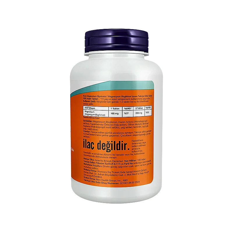 Now Magnesium Glycinate 180 Tablet - 2