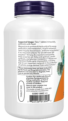 Now Magnesium Malate 180 Tablet - 3