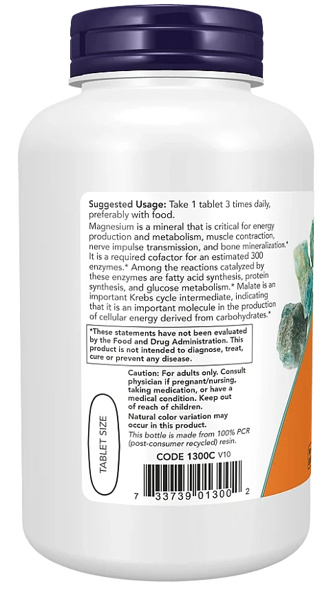 Now Magnesium Malate 180 Tablet - 3