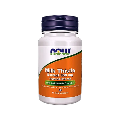 Now Milk Thistle Extract 300 mg Silymarin (240 mg) With Artichoke Dandelion 50 Kapsül - Now