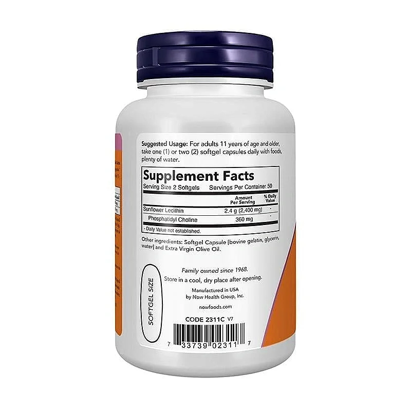 Now Sunflower Lecithin Ayçiçeği Lesitini İçeren Takviye Edici Gıda 100 Kapsül - 3