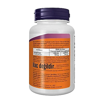 Now Sunflower Lecithin Ayçiçeği Lesitini İçeren Takviye Edici Gıda 100 Kapsül - 2