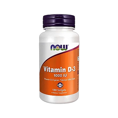 Now Vitamin D3 1000 IU Takciye Edici Gıda 180 Kapsül - Now
