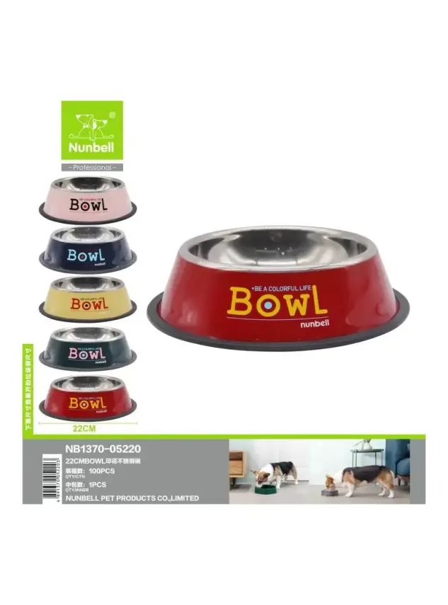 Nunbell Çelik Mama Kabi Renkli 22Cm - 1