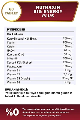 Nutraxin Big Energy Plus 60 Tablet - 3