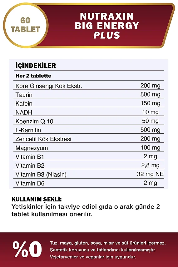 Nutraxin Big Energy Plus 60 Tablet - 3