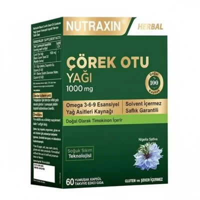 Nutraxin Çörek Otu Yağı 1000mg 60 Kapsül - Nutraxin