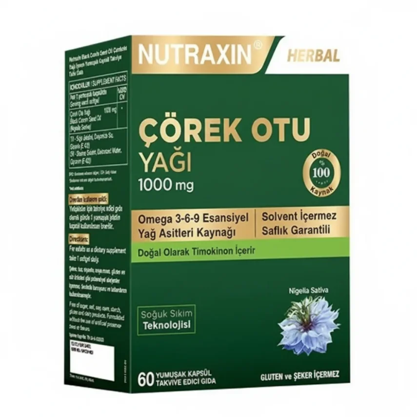 Nutraxin Çörek Otu Yağı 1000mg 60 Kapsül - 1