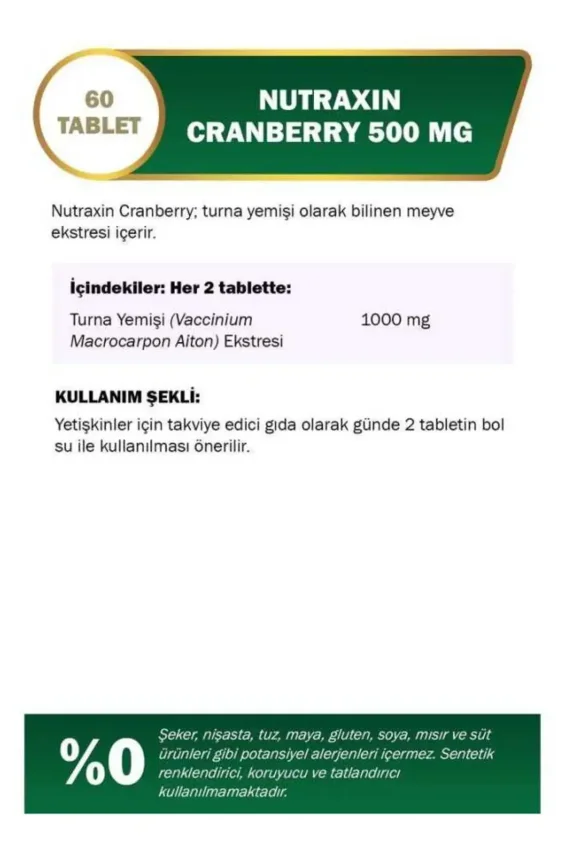 Nutraxin Cranberry 500 mg 60 Tablet - 2