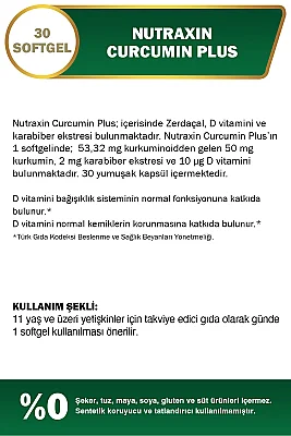 Nutraxin Curcumin Plus Vitamin D 50 mg 30 Kapsül - 2