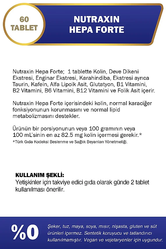 Nutraxin Hepa Forte Takviye Edici Gıda 60 Tablet - 3