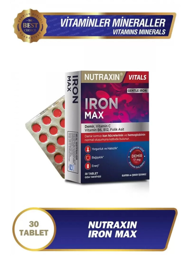 Nutraxin İron Max 17 Mg 30 Tablet - Nutraxin