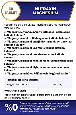 Nutraxin Magnesium 250 mg 60 Tablet - 2