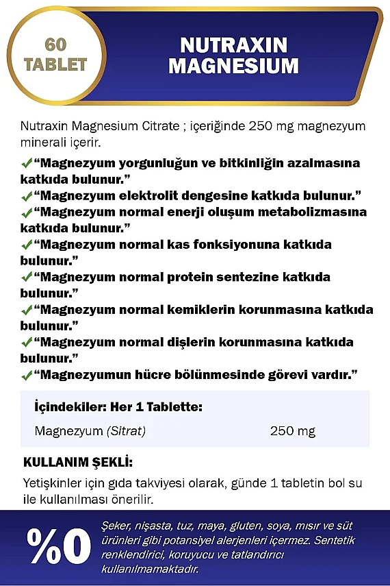 Nutraxin Magnesium 250 mg 60 Tablet - 2
