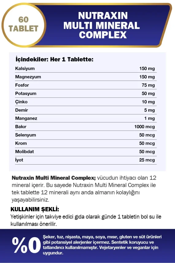 Nutraxin Multi Mineral Complex 60 Tablet - 3