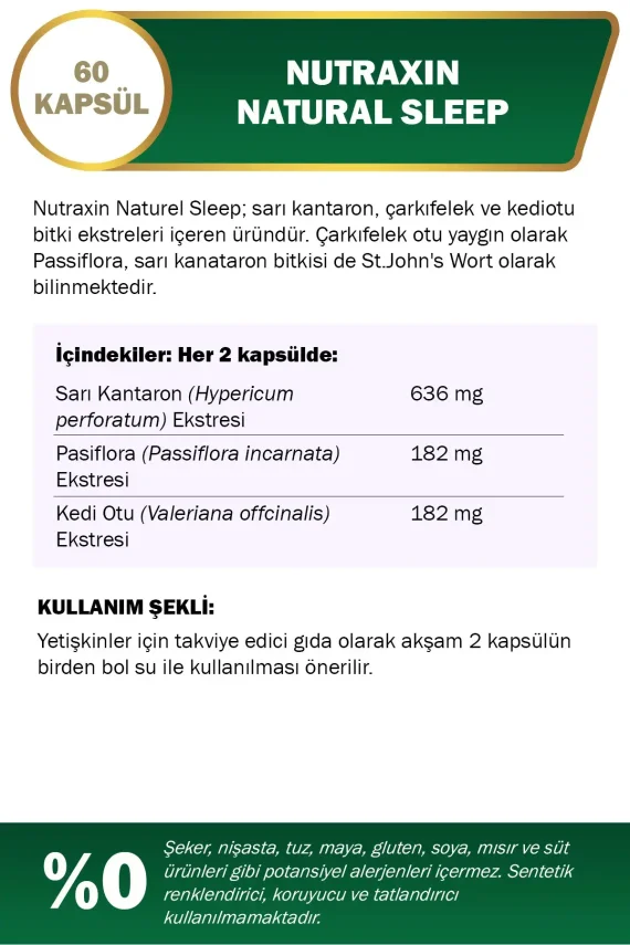 Nutraxin Naturel Sleep 60 Kapsül - 2