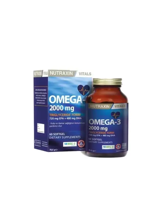 Nutraxin Omega 3 Balık Yağı 2000 mg 60 SoftGel - 1