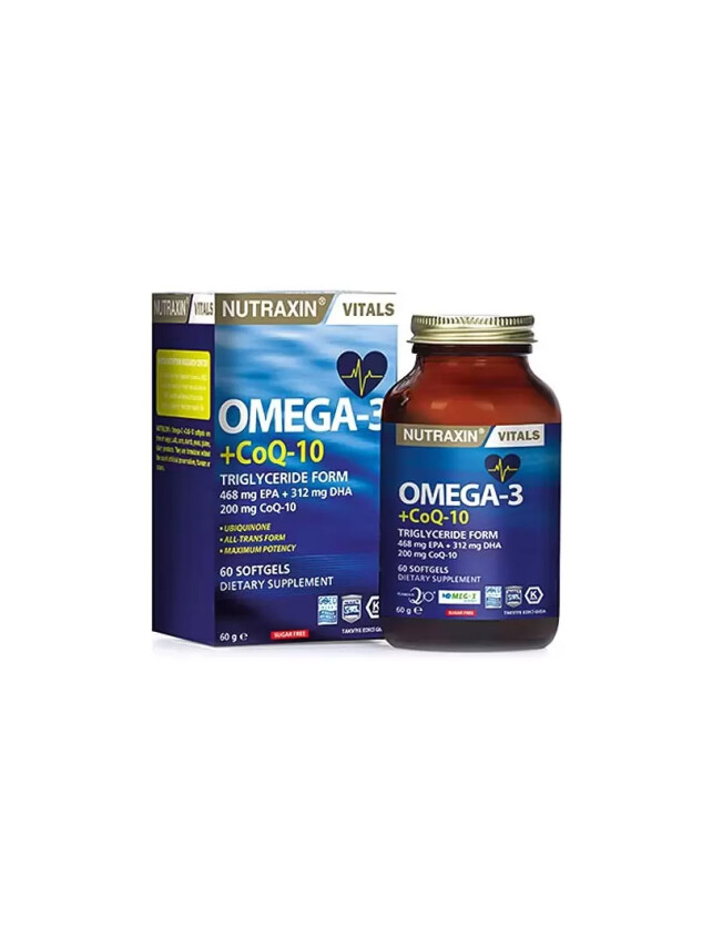 Nutraxin Omega 3 + CoQ-10 60 Kapsül - Nutraxin