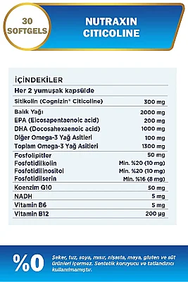  Nutraxin Plus Sitikolin 300 mg 30 Kapsül - 3