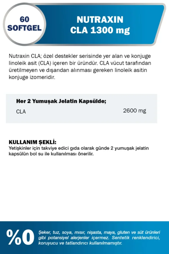 Nutraxin Sport CLA 1300 mg 60 Kapsül - 2