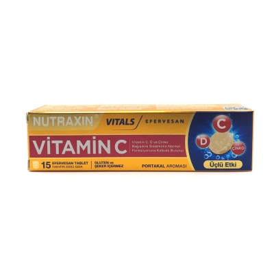 Nutraxin Vitamin C-D-Zinc 15 Efervesan Tablet - 