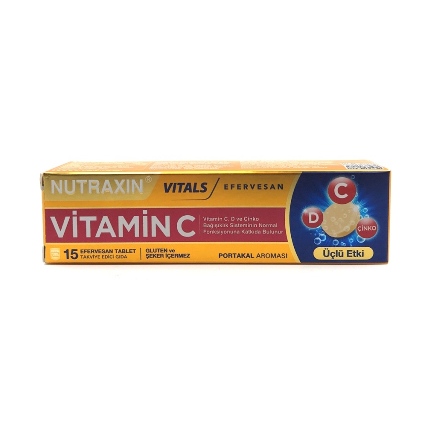 Nutraxin Vitamin C-D-Zinc 15 Efervesan Tablet - 1