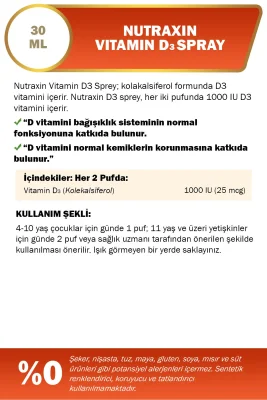 Nutraxin Vitamin D3 Sprey 1000 IU 30 ml - 3