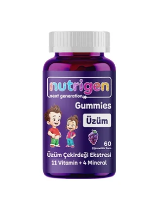 Nutrigen Gummies Üzüm Aromalı 60 Çiğnenebilir Tablet - Nutrigen