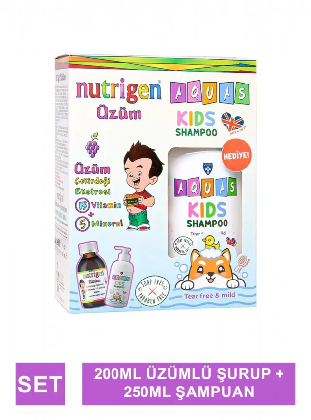 Nutrigen Üzüm Çekirdeği Ekstresi 200 ml - Aquas Kids Şampuan Hediye - - Nutrigen