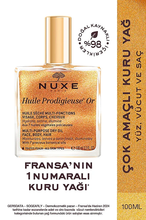 Nuxe Huile Prodigieuse Or Altın Parıltılı Kuru Bakım Yağı 100 ml - 1