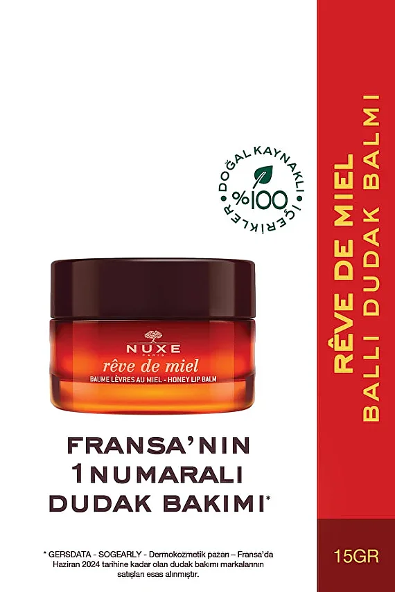 Nuxe Reve de Miel Baume Levres Besleyici ve Onarıcı Ballı Dudak Balsamı 15 gr - 1
